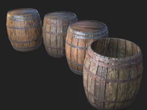 barrel 4 texture sets 3D Model