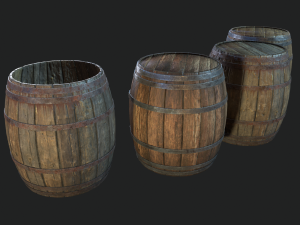 barrel 4 texture sets 3D Model