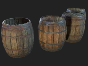 barrel 4 texture sets 3D Model