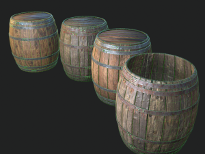 barrel 4 texture sets 3D Model