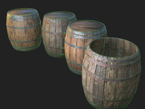 barrel 4 texture sets 3D Model