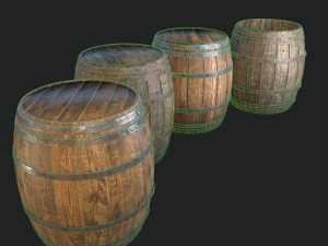 barrel 4 texture sets 3D Model