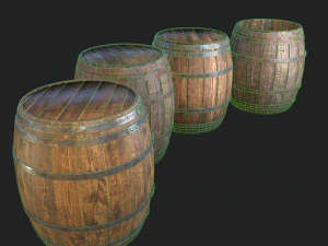 barrel 4 texture sets 3D Model