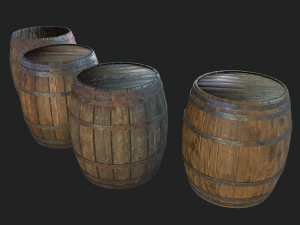 barrel 4 texture sets 3D Model