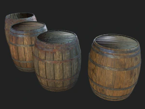 barrel 4 texture sets 3D Model