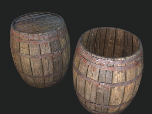 barrel 4 texture sets 3D Model