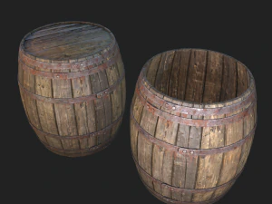 barrel 4 texture sets 3D Model