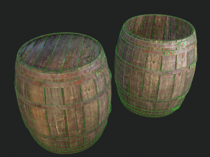 barrel 4 texture sets 3D Model