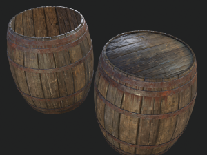 barrel 4 texture sets 3D Model