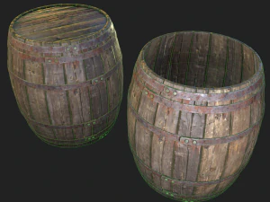 barrel 4 texture sets 3D Model