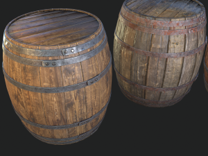 barrel 4 texture sets 3D Model