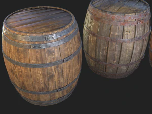 barrel 4 texture sets 3D Model