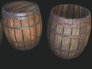 barrel 4 texture sets 3D Model