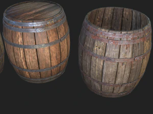barrel 4 texture sets 3D Model