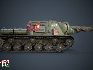 Soviet tank isu-152 zveroboi 3D Model