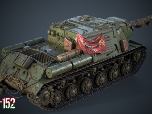 Soviet tank isu-152 zveroboi 3D Model