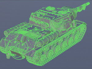 Soviet tank isu-152 zveroboi 3D Model
