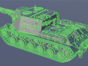 Soviet tank isu-152 zveroboi 3D Model