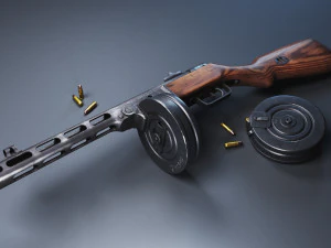 PPSH senapan mesin ringan Model 3D