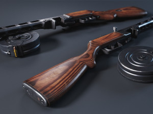 Submachinegun PPSH 3D Model