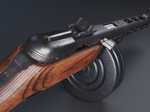 Submachinegun PPSH 3D Model