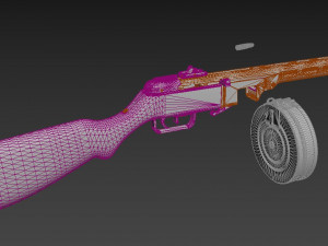 Submachinegun PPSH 3D Model