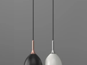 두 개의 걸이 램프 후광 디자인 벨뷰 펜던트 3D 모델