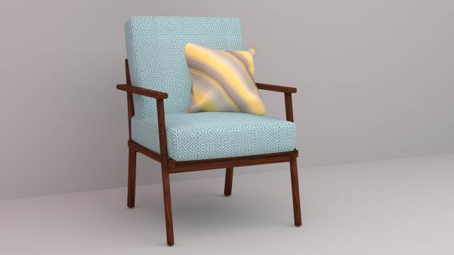 danish style chair and pillow 3D मॉडल .c4d .max .obj .3ds .fbx .stl .blend 