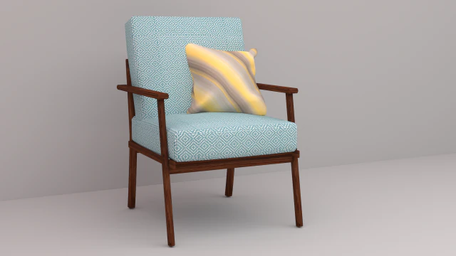 danish style chair and pillow 3D Model .c4d .max .obj .3ds .fbx .stl .blend
