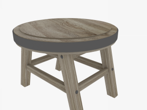 gamereadywoodenstool Modelo 3D