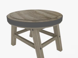 gamereadywoodenstool 3D Model
