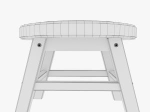 gamereadywoodenstool Modelo 3D