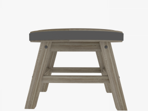 gamereadywoodenstool Modelo 3D