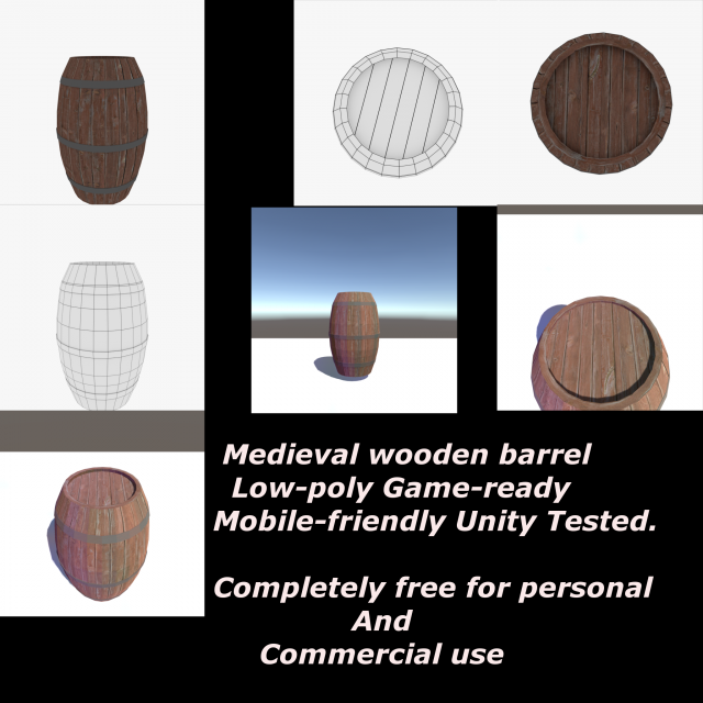 the wooden barrel Modello 3D .c4d .max .obj .3ds .fbx .stl .blend 