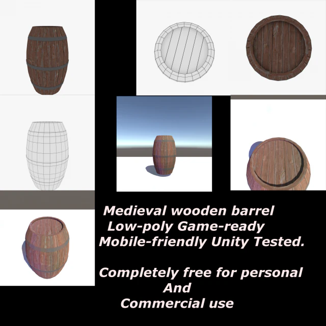 the wooden barrel 3D Model .c4d .max .obj .3ds .fbx .stl .blend 