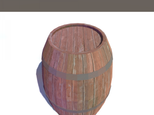 the wooden barrel Modello 3D