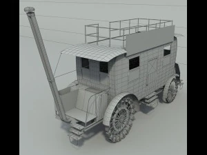 kereta pos dengan mesin uap Model 3D