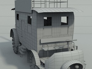 stagecoach with steam engine 3D Model