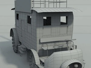 kereta pos dengan mesin uap Model 3D