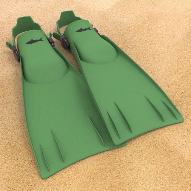 3d dive flippers 3D-Modell .c4d .max .obj .3ds .fbx .stl .blend 