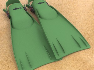 3d dive flippers Modelo 3D