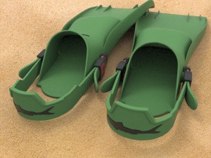3d dive flippers 3D-Modell