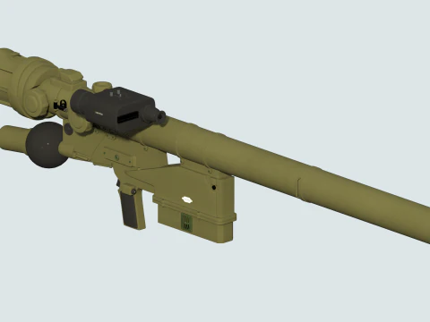Sistema port&aacute;til de misiles antia&eacute;reos verba Modelo 3D