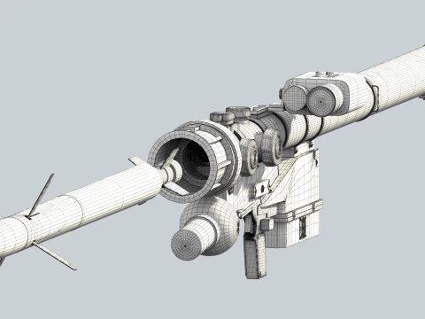 Sistema port&aacute;til de misiles antia&eacute;reos verba Modelo 3D