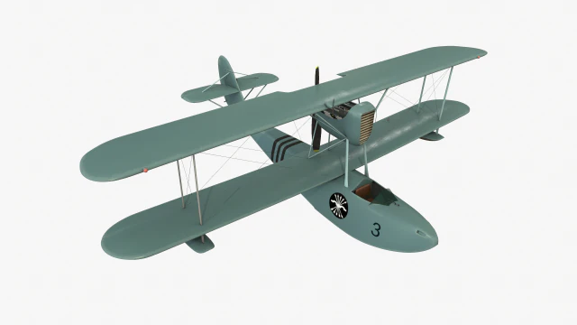 Seaplane macchi m41 bis 3D Model .c4d .max .obj .3ds .fbx .stl .blend
