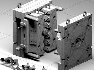 injection mould model Modèle 3D