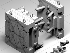 injection mould model Modèle 3D