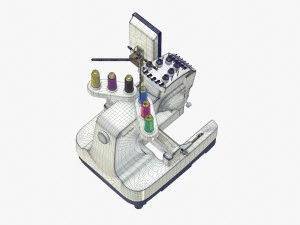 Sewing machine for embroidery pr670e 3D Model