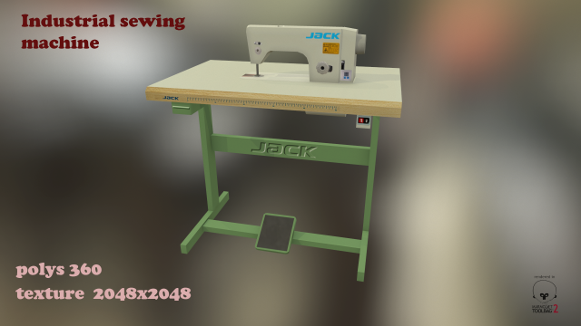 industrial sewing machine 3D Модель .c4d .max .obj .3ds .fbx .stl .blend 