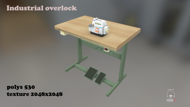 industrial overlock Model 3D .c4d .max .obj .3ds .fbx .stl .blend 